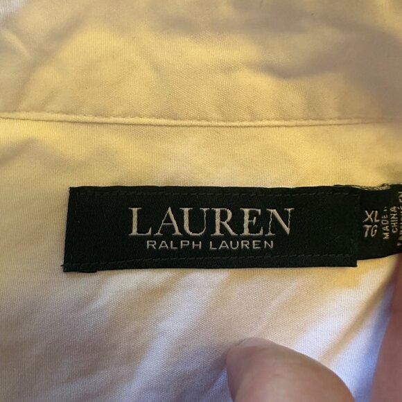 Lauren Ralph Lauren White Short Sleeve Button-Up Shirt With Tie Waist XL - Picture 6 of 7